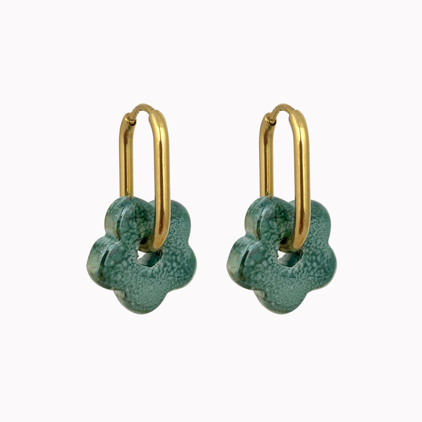 Fleur verte - earrings