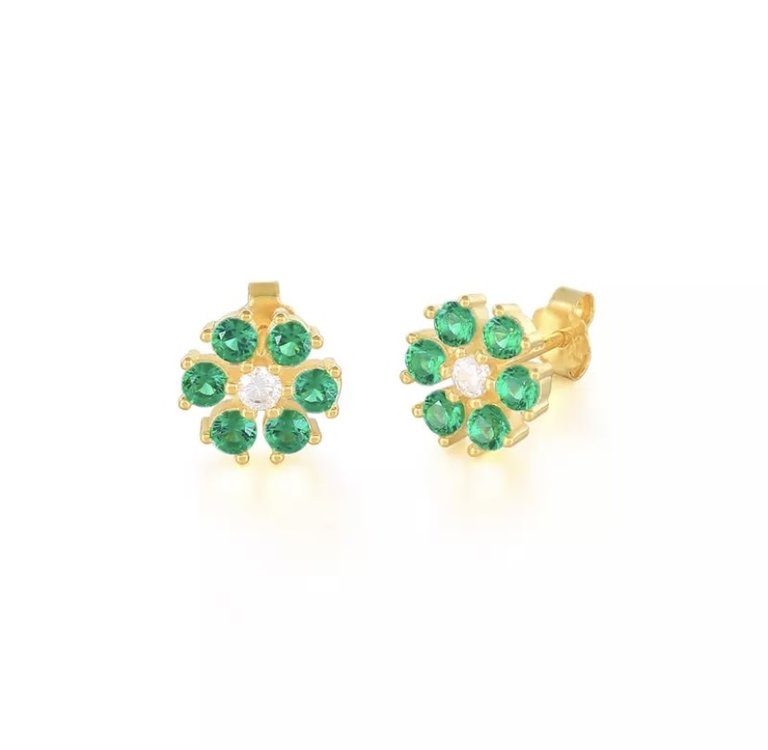 Flowers earrings - green