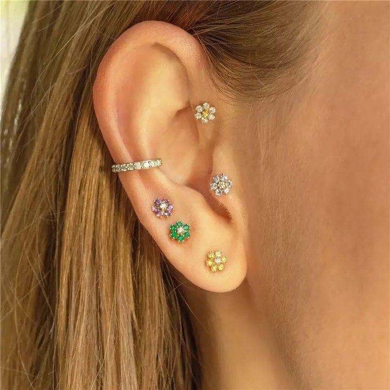 Flowers earrings - lila