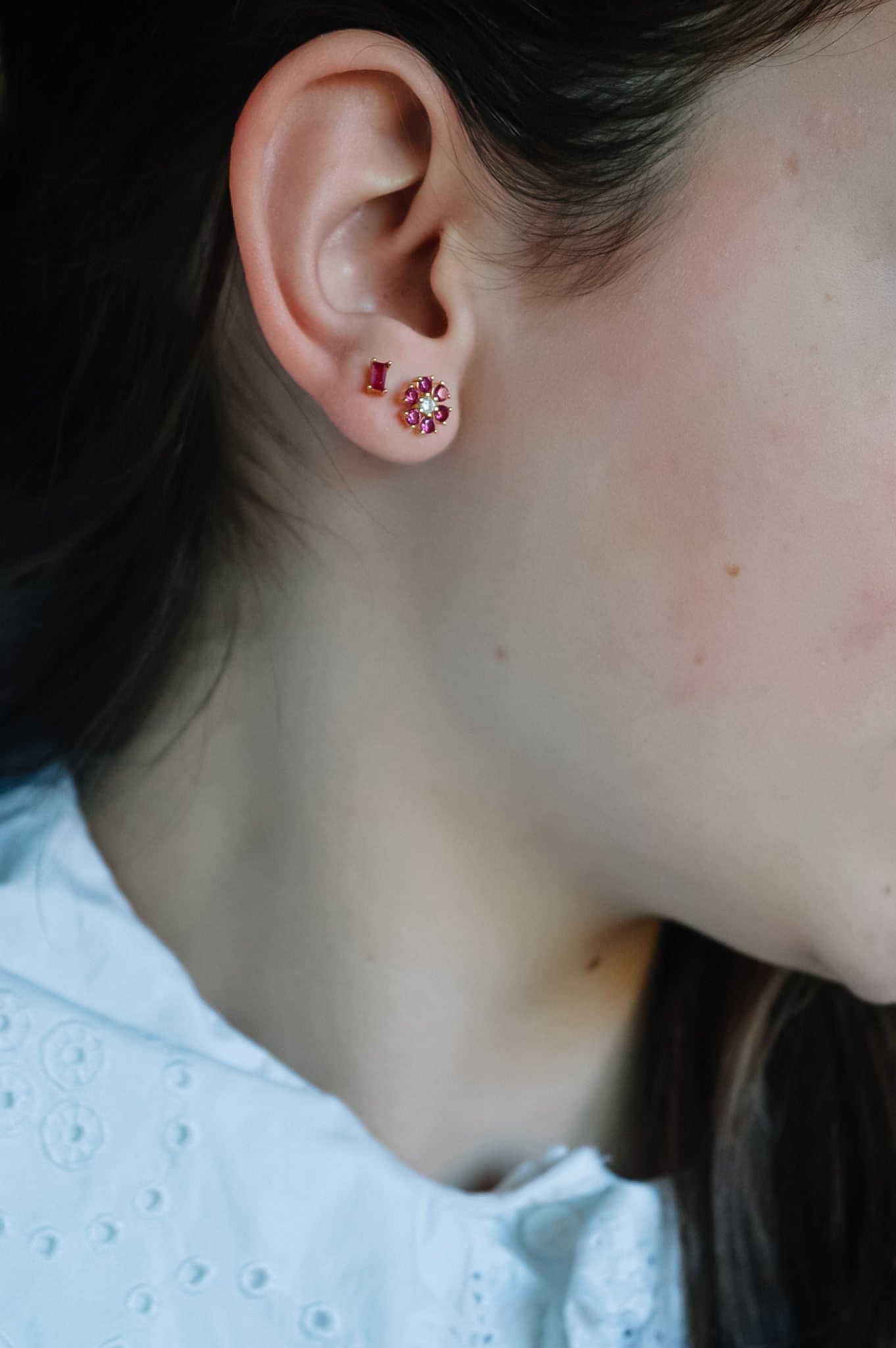 Flowers earrings - pink